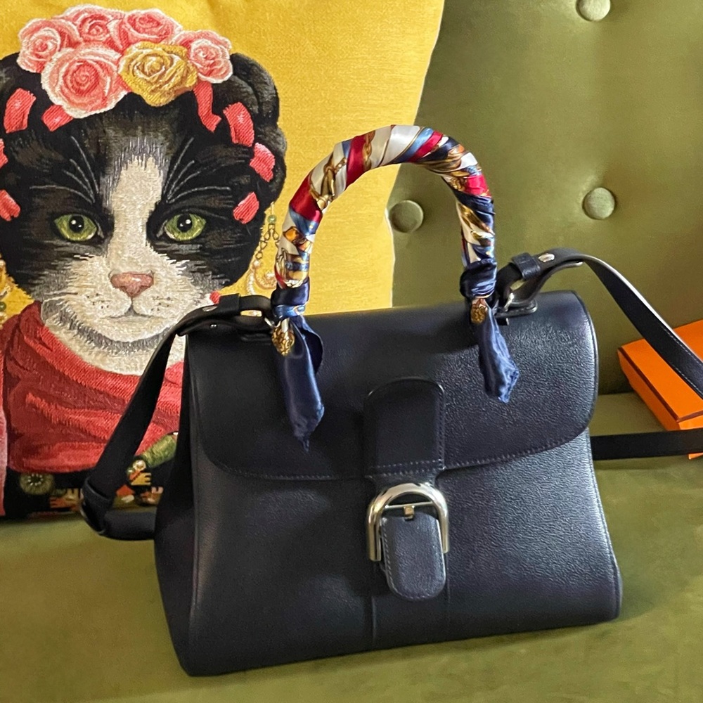 ✨Delvaux Brillant MM Midnight Blue Handbag